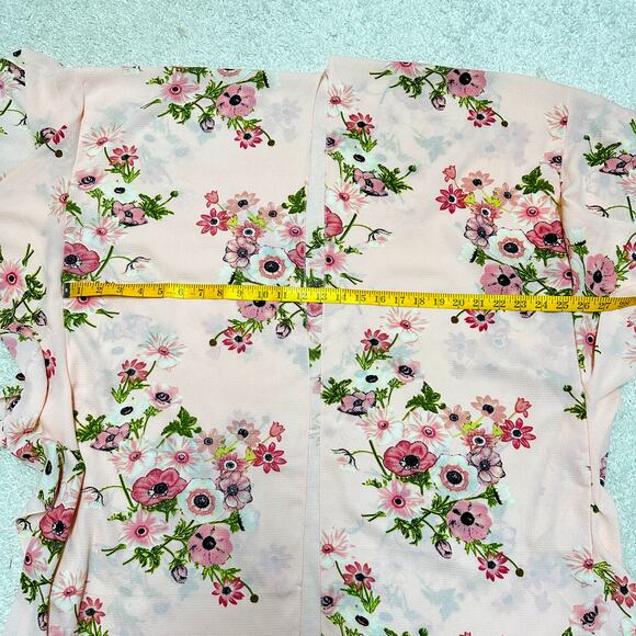 Jack & Missy Crinkle Fabric Floral Kimono Ruffle Sleeve Fairy Boho Sz: OS - Picture 5 of 7